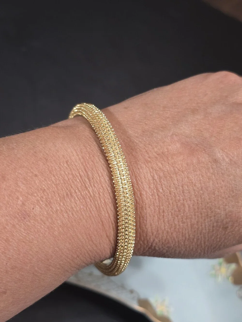 Lilly Pulitzer Gold Tone Textured Bangle Bracelet
